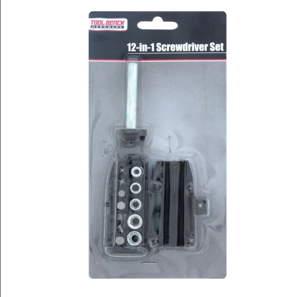 Tool Bench Hardware 12-in-1 Magnetic Screwdriver Bits Sockets Handle Storage Set